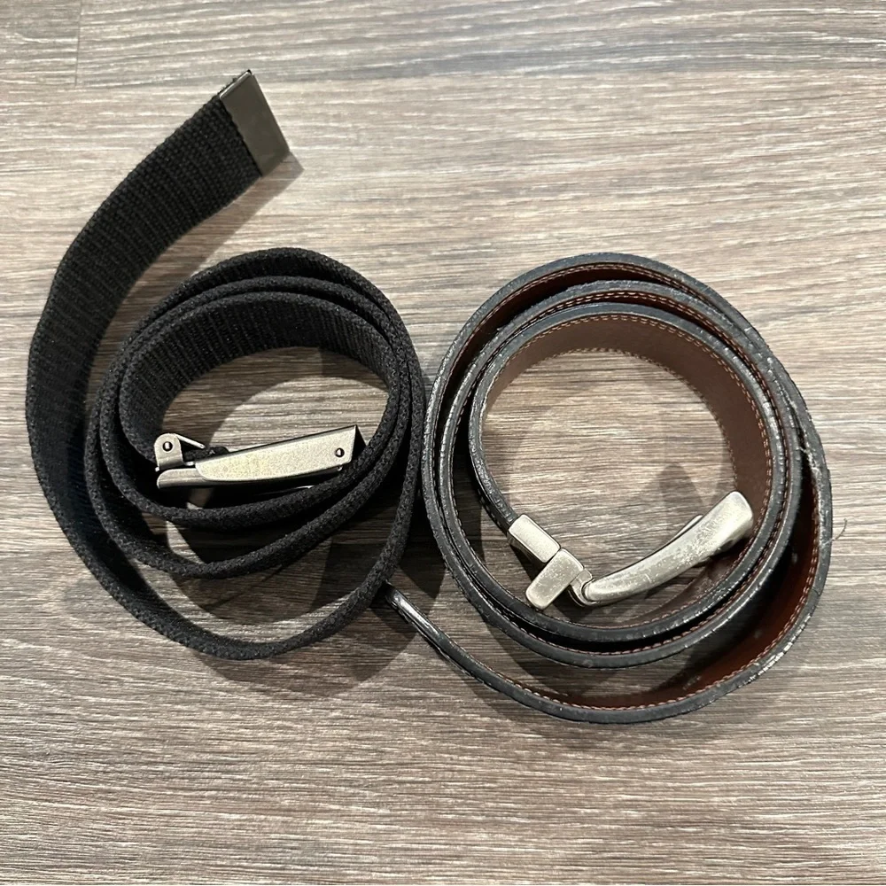 Nike Set of 2 Men’s Belts in Black & Brown Colors  Waist Adjustable Buckles